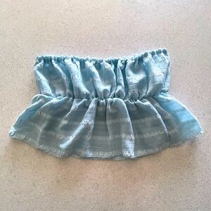 Blue striped babydoll tube top